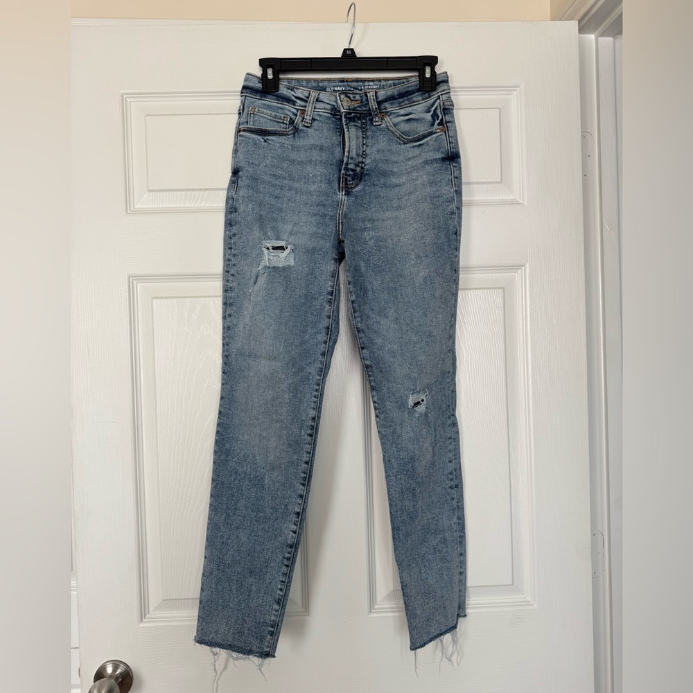 O.G. Straight Old Navy Light Blue Distressed Skinny Jeans